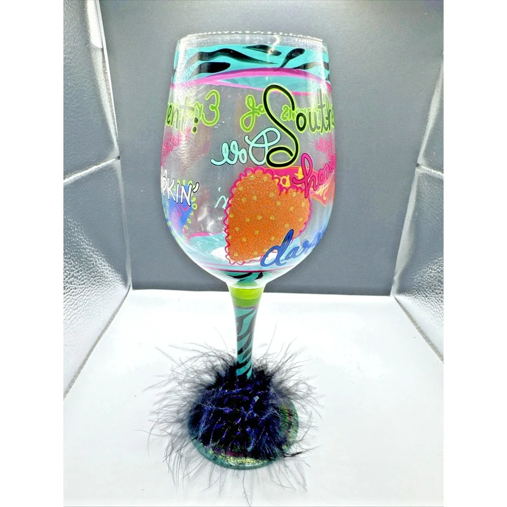 Southern Terms of Endearment by Sassy & Southern Hand Painted Novelty Wine Glass